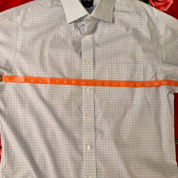 Jos. A. Bank Traveler Men’s Dress Shirt Tailored Fit 16-33 Blue Check Spread - Picture 5 of 16